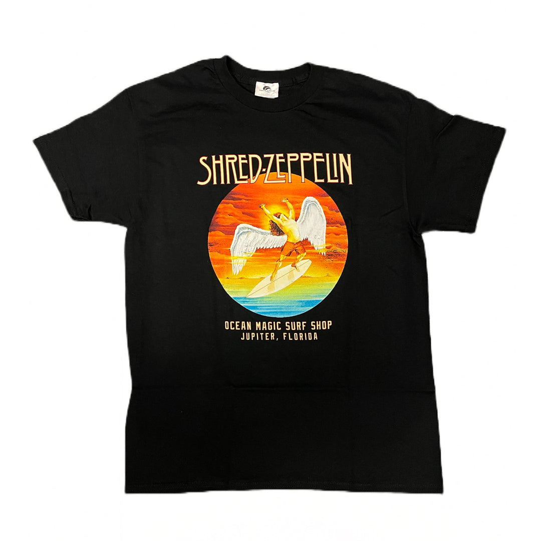 Shred Zeppelin T-Shirt In Style Of Led Zeppelin. Buy Online At OceanMagicSurf.com