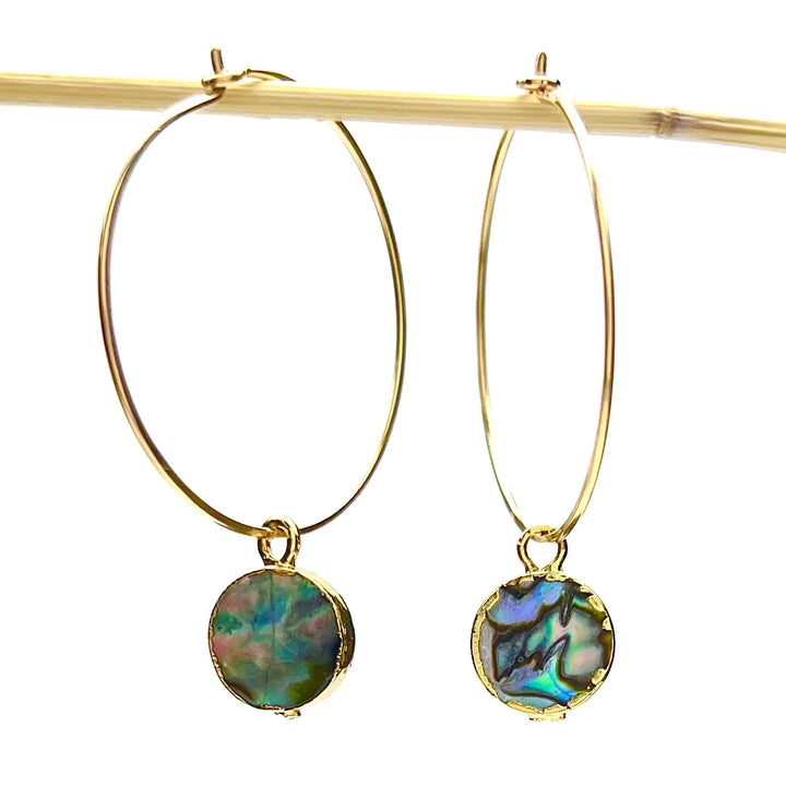 Abalone Hoop Earrings. Order Online at OceanMagicSurf.com.