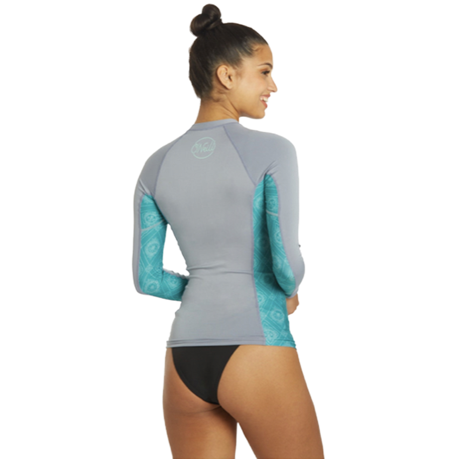 O'Neill Side Print Long Sleeve Rash Guard - Shop Best Selection Of Women's Rash Guards At Oceanmagicsurf.com